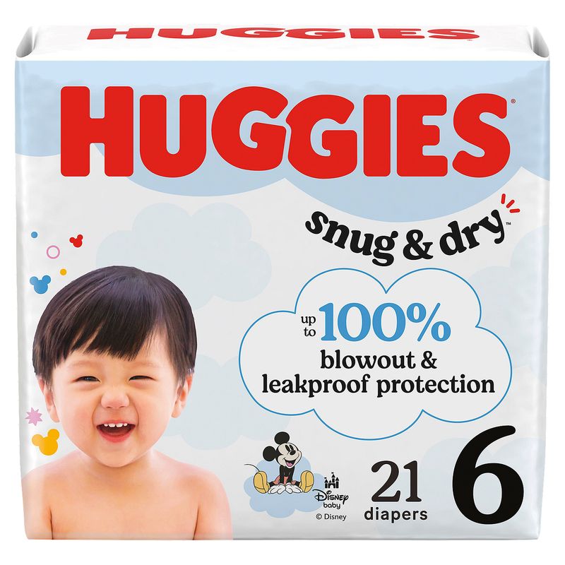 Huggies Snug &amp; Dry Diapers, Size 6, Over 35 lb, 21 count