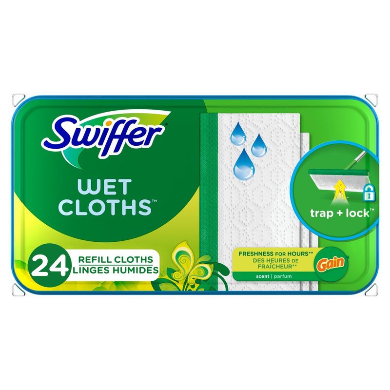 Swiffer Wet Cloths Gain Scent Wet Mopping Cloths, 24 count