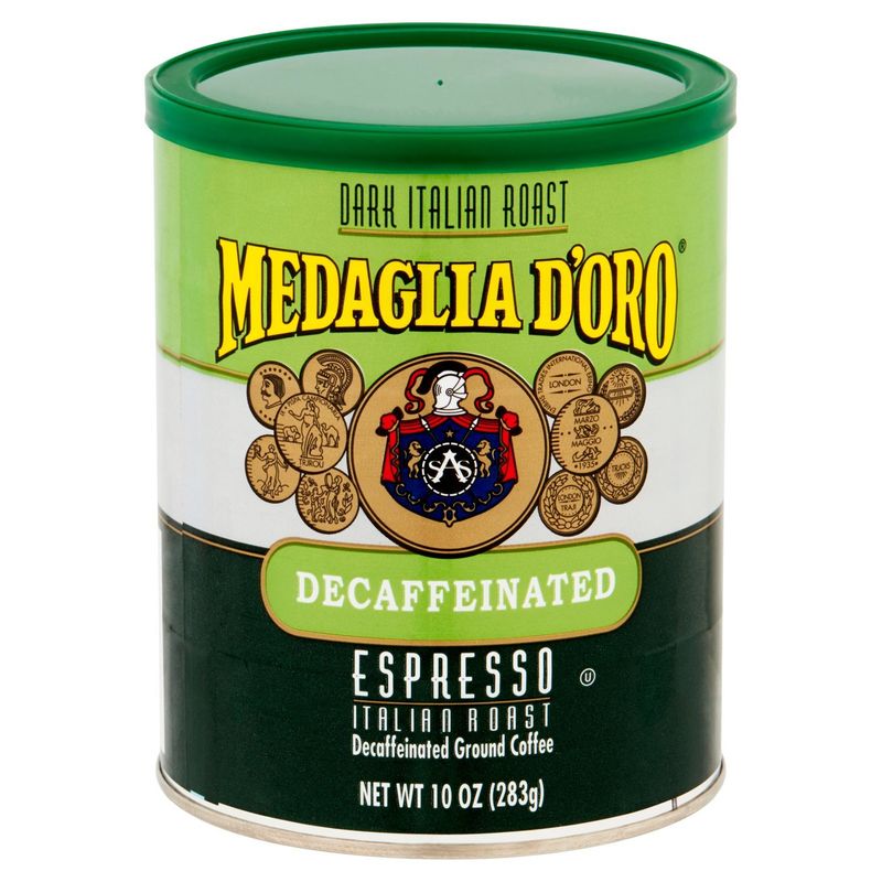 Medaglia D'oro Espresso Dark Italian Roast Decaffeinated Ground Coffee, 10 oz