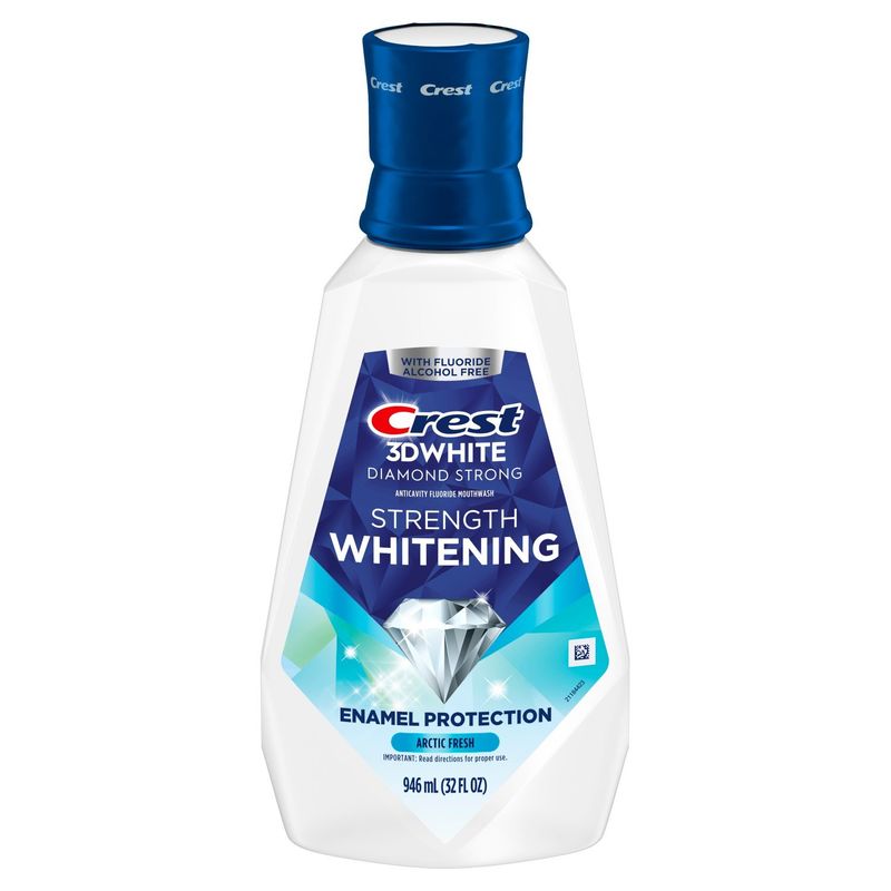 Crest 3D White Strength Whitening Mouthwash/Mouth Rinse, Strengthens Enamel, Whitens Teeth, Prevent
