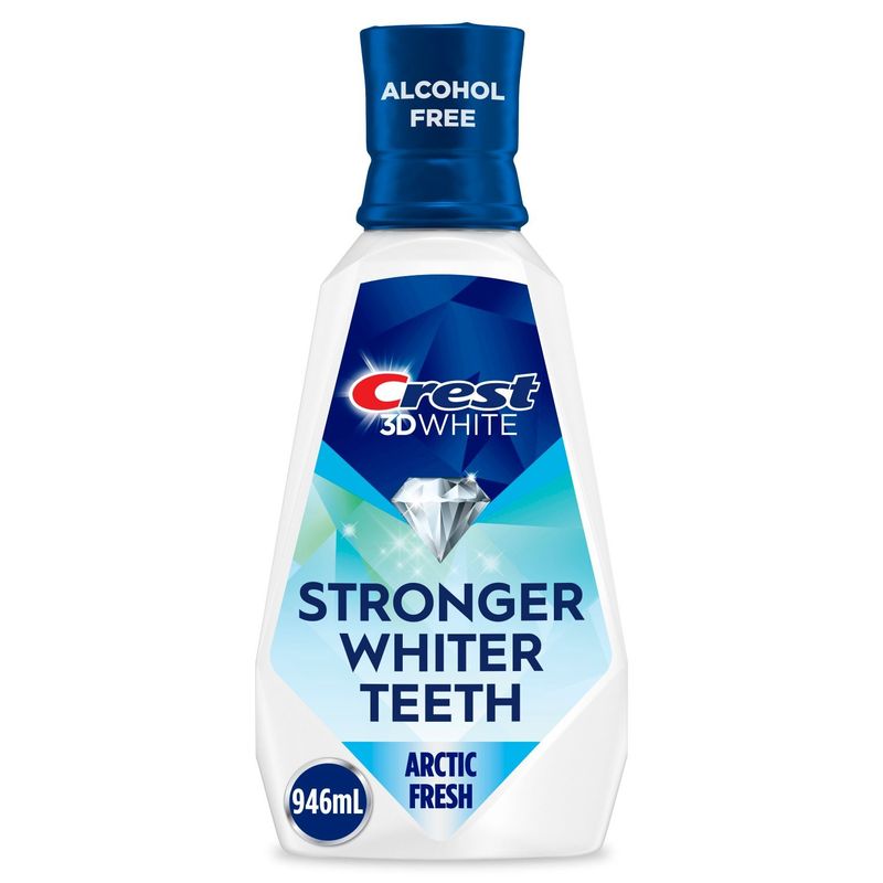 Crest 3D White Strength Whitening Mouthwash/Mouth Rinse, Strengthens Enamel, Whitens Teeth, Prevent