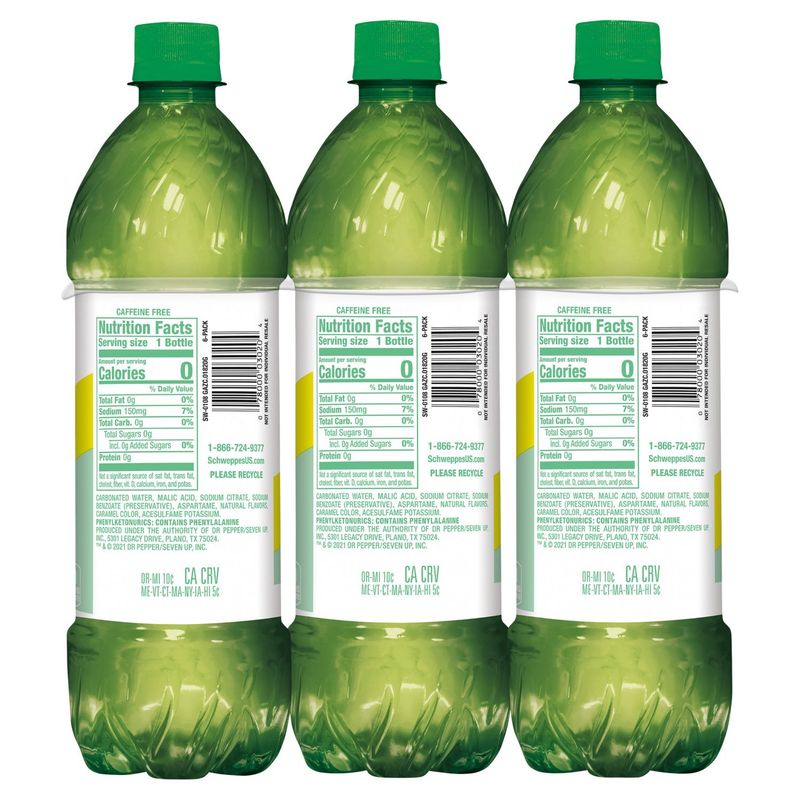 Schweppes Zero Sugar Ginger Ale, 16.9 fl oz, 6 count