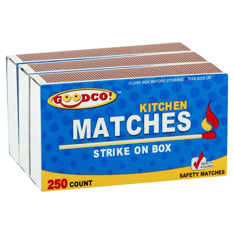 GoodCo! Kitchen Matches, 250 count, 3 pack