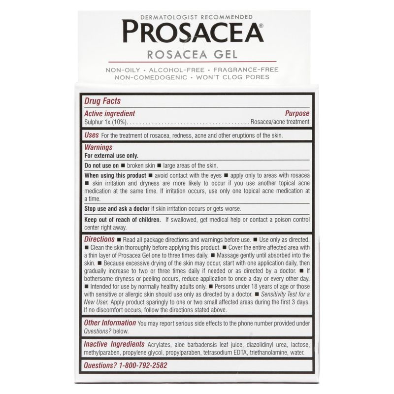 Prosacea Rosacea Medicated Homeopathic Topical Gel, 0.75 oz