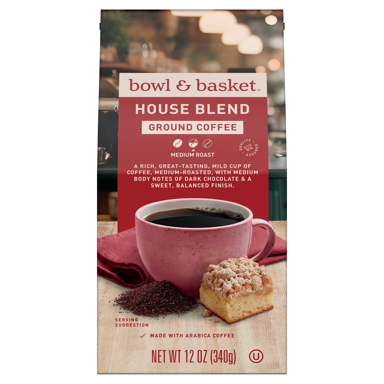 Bowl &amp; Basket House Blend Medium Roast Ground Coffee, 12 oz