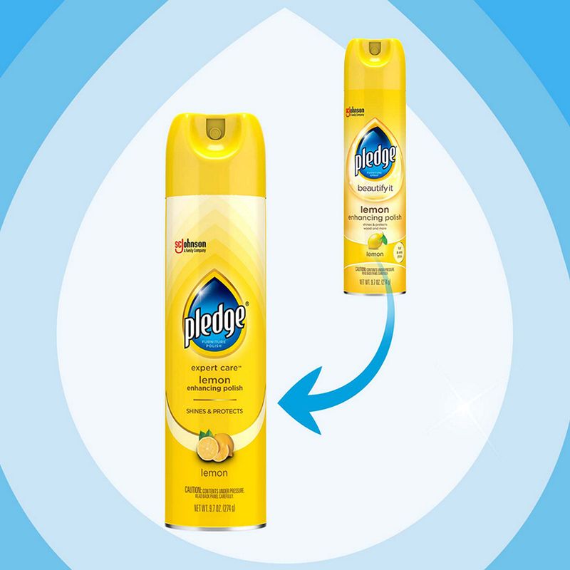 Pledge® Expert Care™, Wood Polish Shines and Protects, Lemon Enhancing, Aerosol, 9.7 oz.