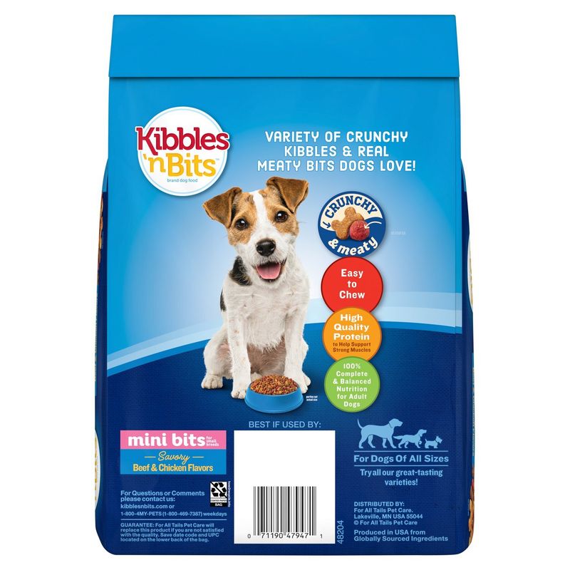Kibbles 'n Bits Savory Beef &amp; Chicken Flavors Mini Bits For Small Breeds Dog Food, 3.5 lb