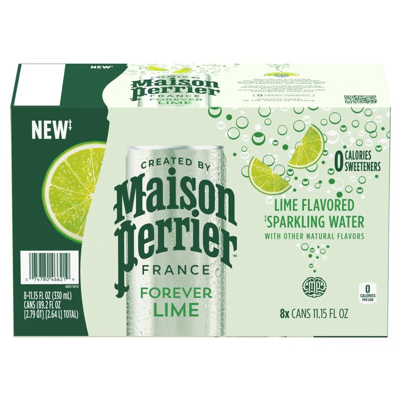 Maison Perrier Lime Flavored Sparkling Water, 11.15 fl oz, 8 count