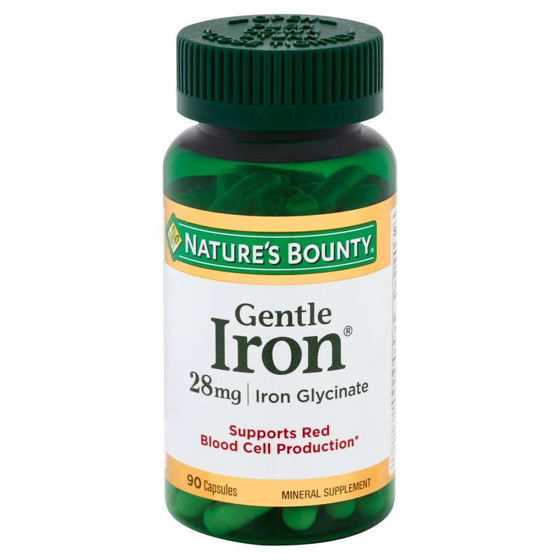 Nature's Bounty Gentle Iron Glycinate Capsules, 28 mg, 90 count