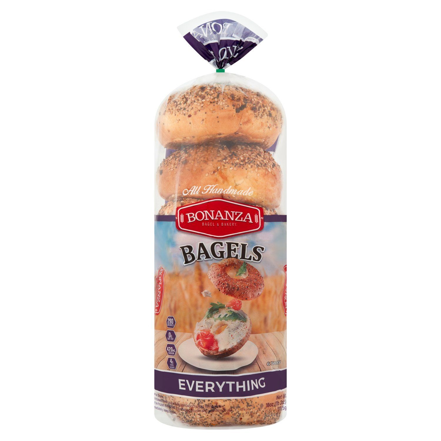 Bonanza Everything Bagels, 6 count, 18 oz