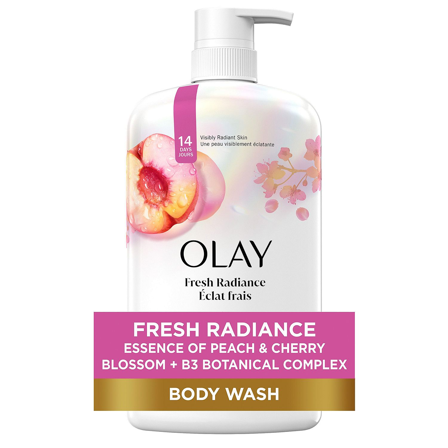Olay Fresh Radiance Peach &amp; Cherry Blossom Body Wash, 33 fl oz