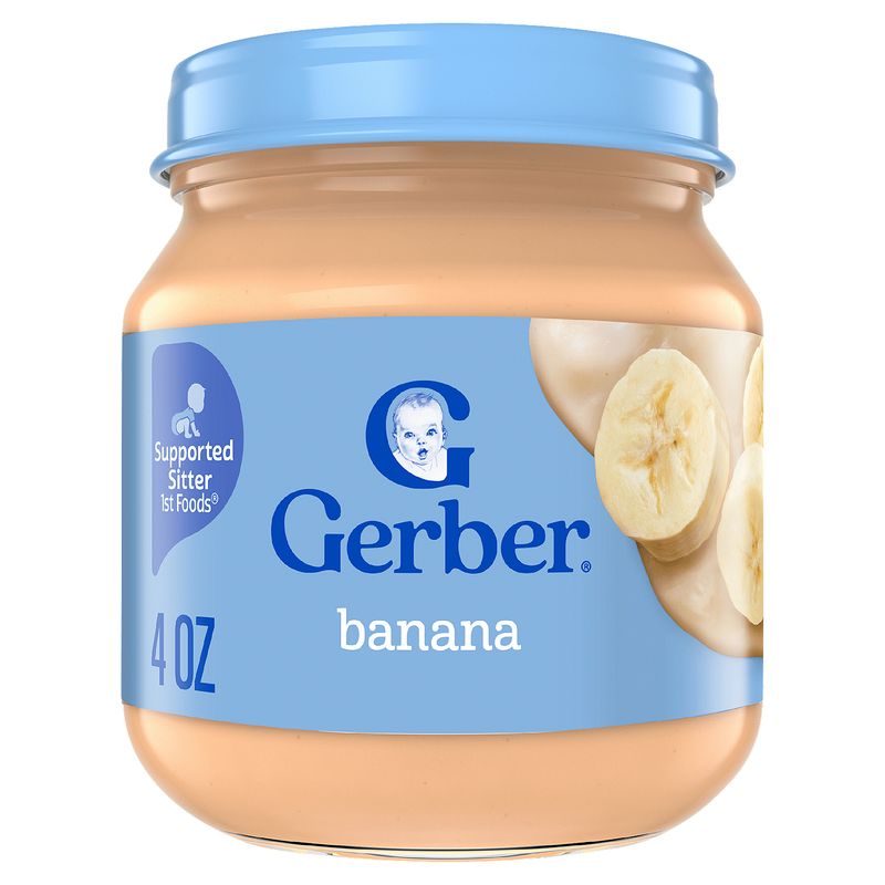Gerber 1st Foods Banana Baby Food, Supported Sitter, 4 oz