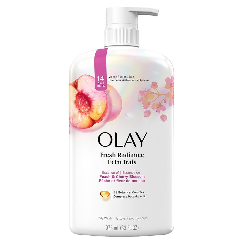 Olay Fresh Radiance Peach &amp; Cherry Blossom Body Wash, 33 fl oz