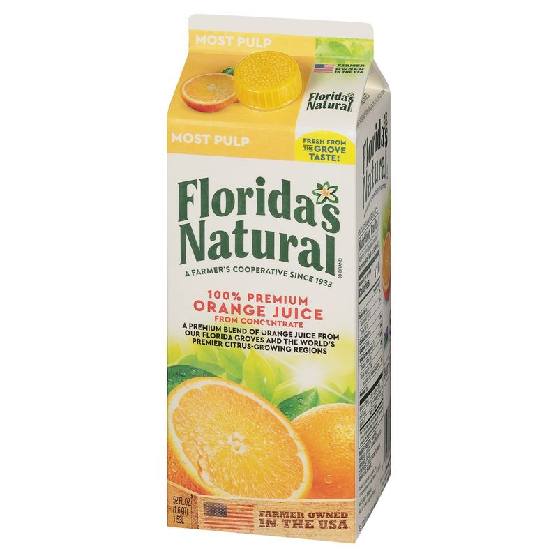 Florida's Natural Most Pulp 100% Premium Orange Juice, 52 fl oz