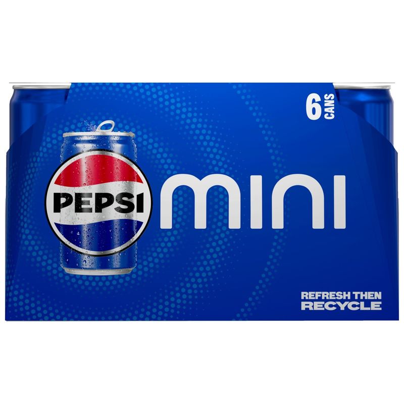 Pepsi Mini Soda Cola 7.5 Fl Oz 6 Count