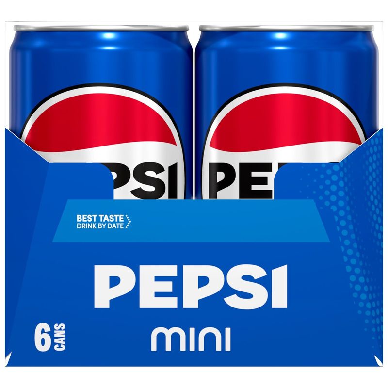 Pepsi Mini Soda Cola 7.5 Fl Oz 6 Count