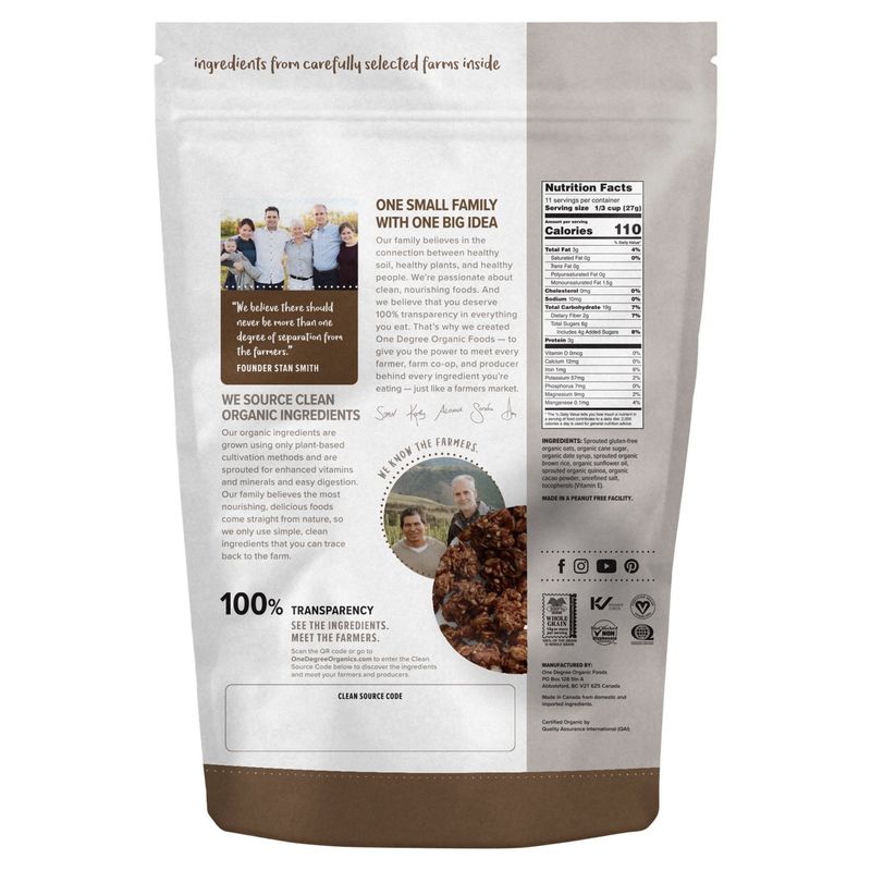 One Degree Organic Foods Sprouted Quinoa Cacao Granola, 11 oz