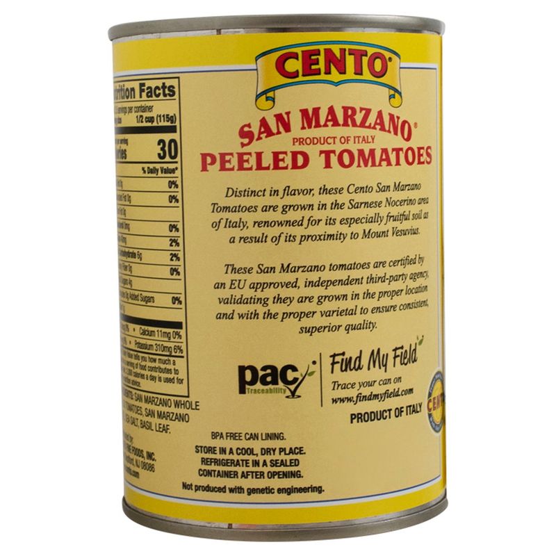 Cento San Marzano Certified Whole Peeled Tomatoes, 14 oz