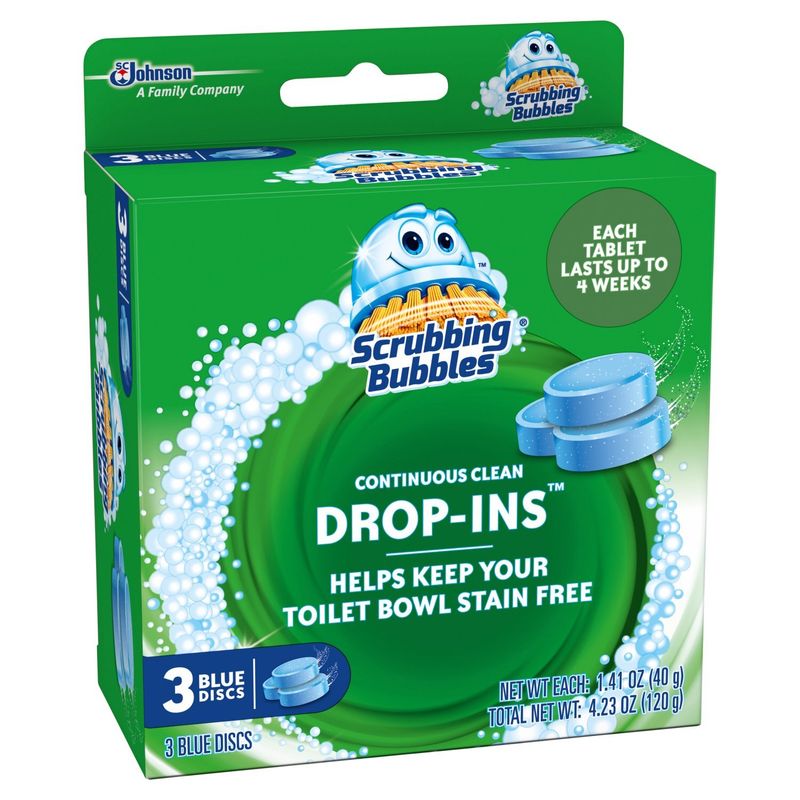 Scrubbing Bubbles Continuous Clean Drop-Ins Blue Discs, 1.41 oz, 3 count
