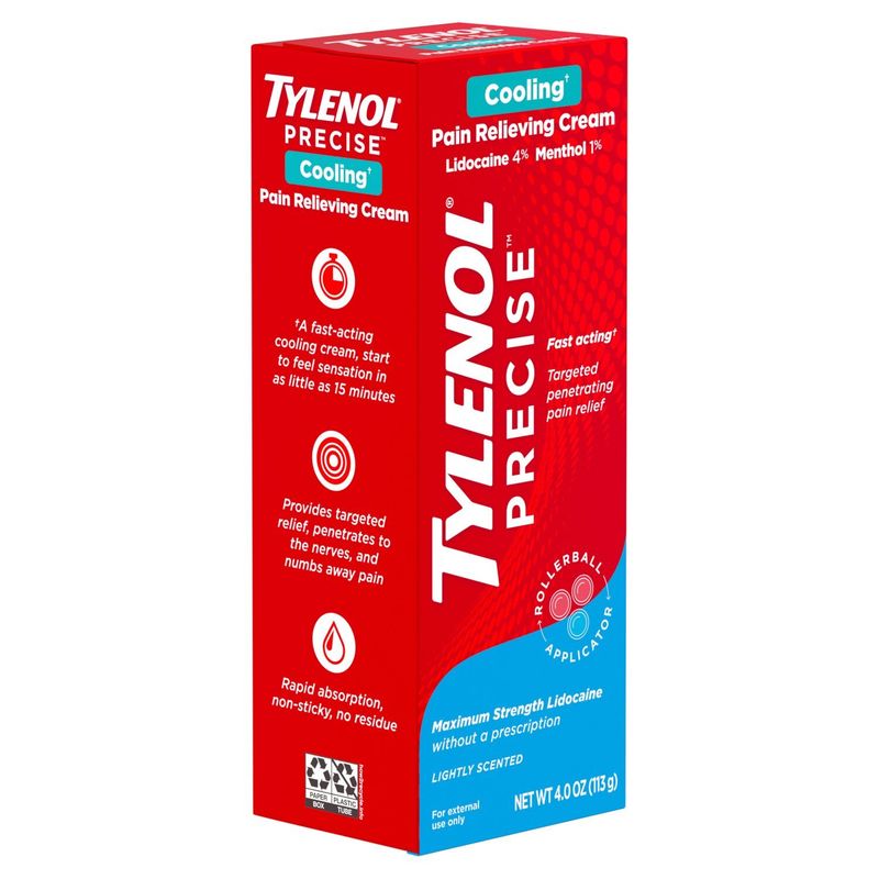 Tylenol Precise Lightly Scented Pain Relieving Cream, 4.0 oz