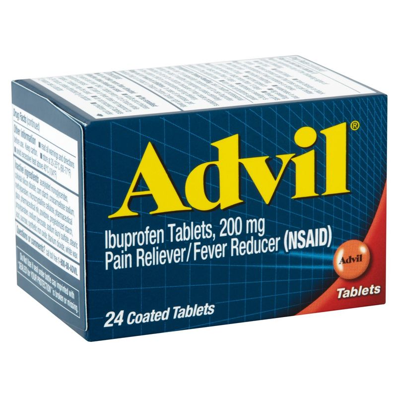 Advil Ibuprofen Coated Tablets, 200 mg, 24 count