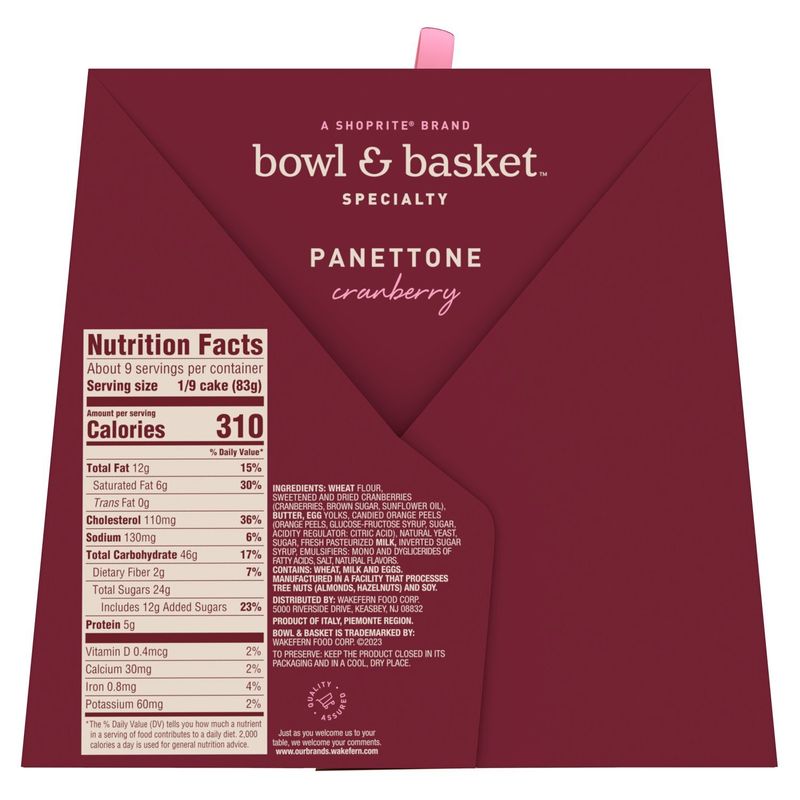 Bowl &amp; Basket Specialty Cranberry Panettone, 26.5 oz