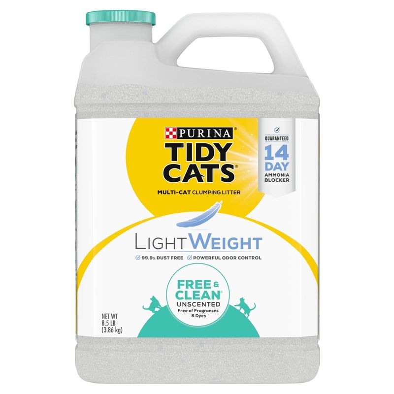 Purina Tidy Cats LightWeight Free &amp; Clean Unscented Multi-Cat Clumping Litter, 8.5 lb