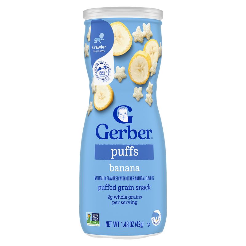 Gerber Banana Puffs Cereal Snack, Crawler, 8+ Months, 1.48 oz