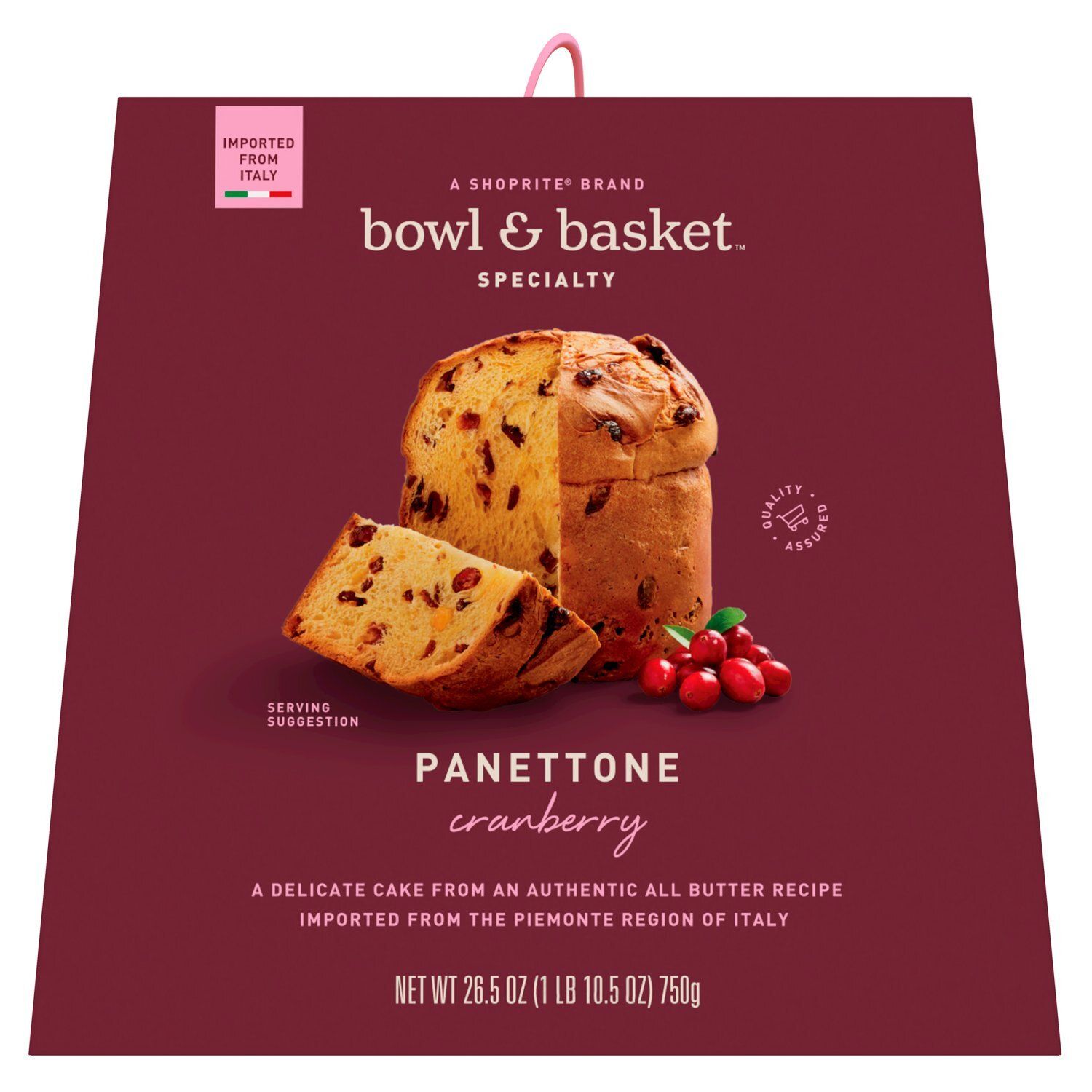 Bowl &amp; Basket Specialty Cranberry Panettone, 26.5 oz
