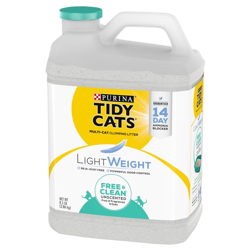 Purina Tidy Cats LightWeight Free &amp; Clean Unscented Multi-Cat Clumping Litter, 8.5 lb