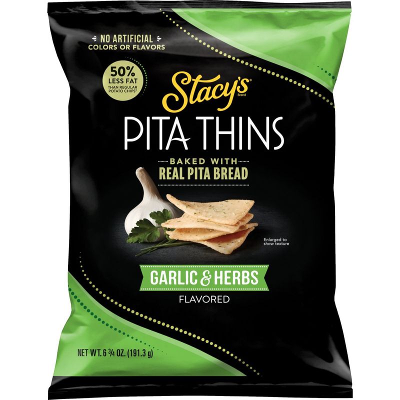 Stacy's Baked Pita Thins Garlic &amp; Herbs Flavored 6 3/4 Oz