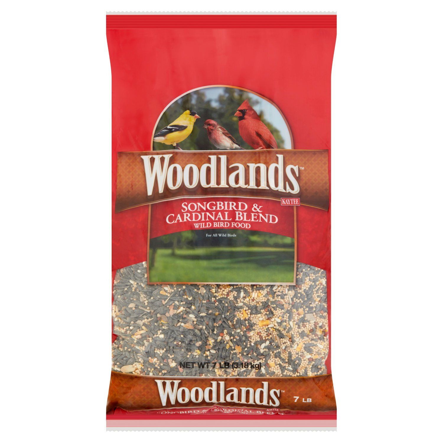 Kaytee Woodlands Songbird &amp; Cardinal Blend Wild Bird Food, 7 lb