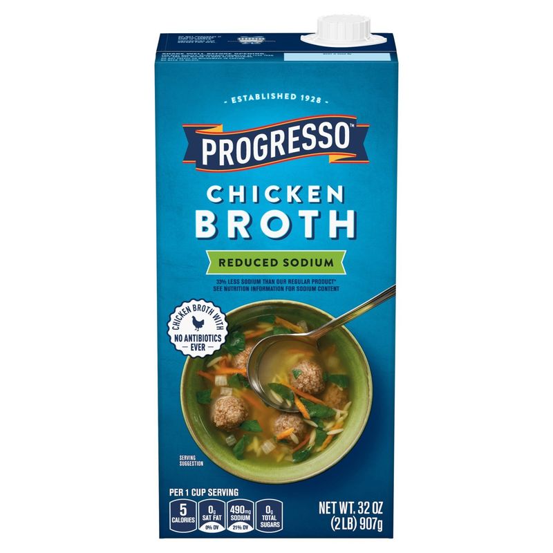 PROGRESSO Reduced Sodium Chicken Broth, 32 oz