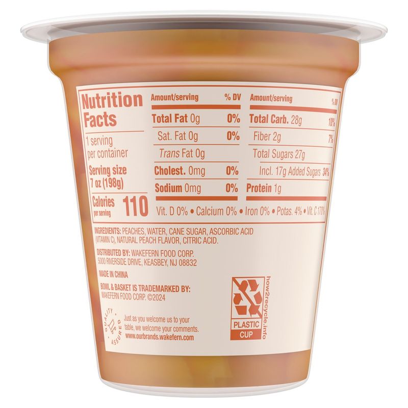 Bowl &amp; Basket Peach Chunks in Extra Light Syrup, 7 oz