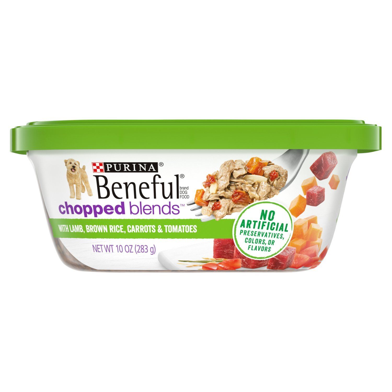 Purina Beneful Chopped Blends with Lamb, Brown Rice, Carrots &amp; Tomatoes Dog Food, 10 oz
