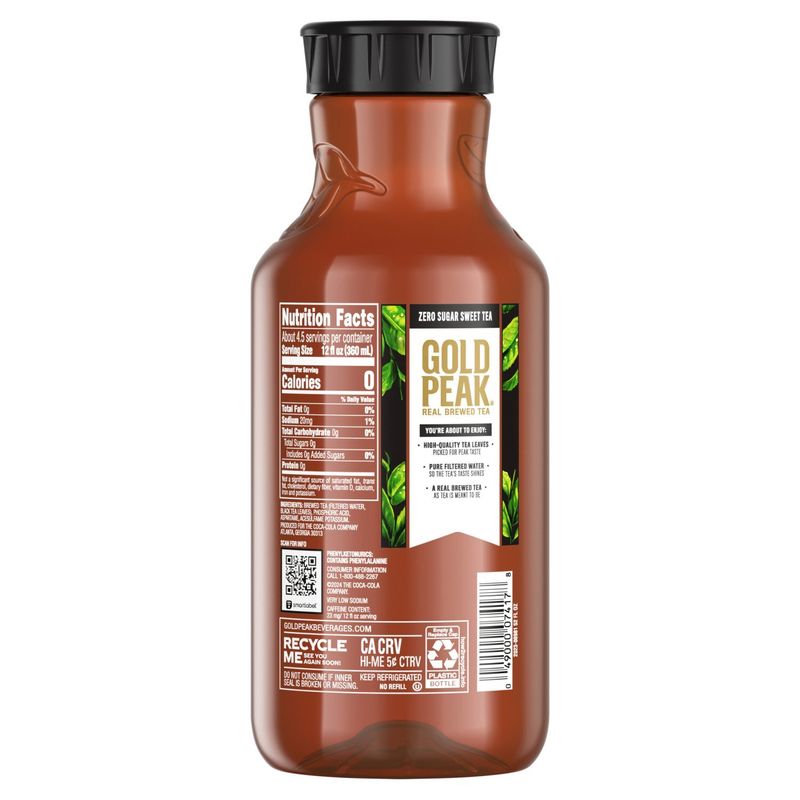 Gold Peak Zero Sugar Sweet Tea, 52 fl oz