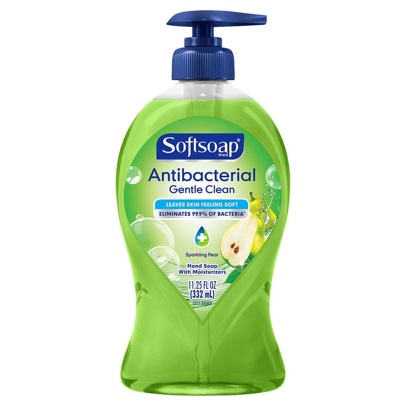 Softsoap Antibacterial Liquid Hand Soap Pump, Gentle Clean, Sparkling Pear - 11.25 Fluid Ounce