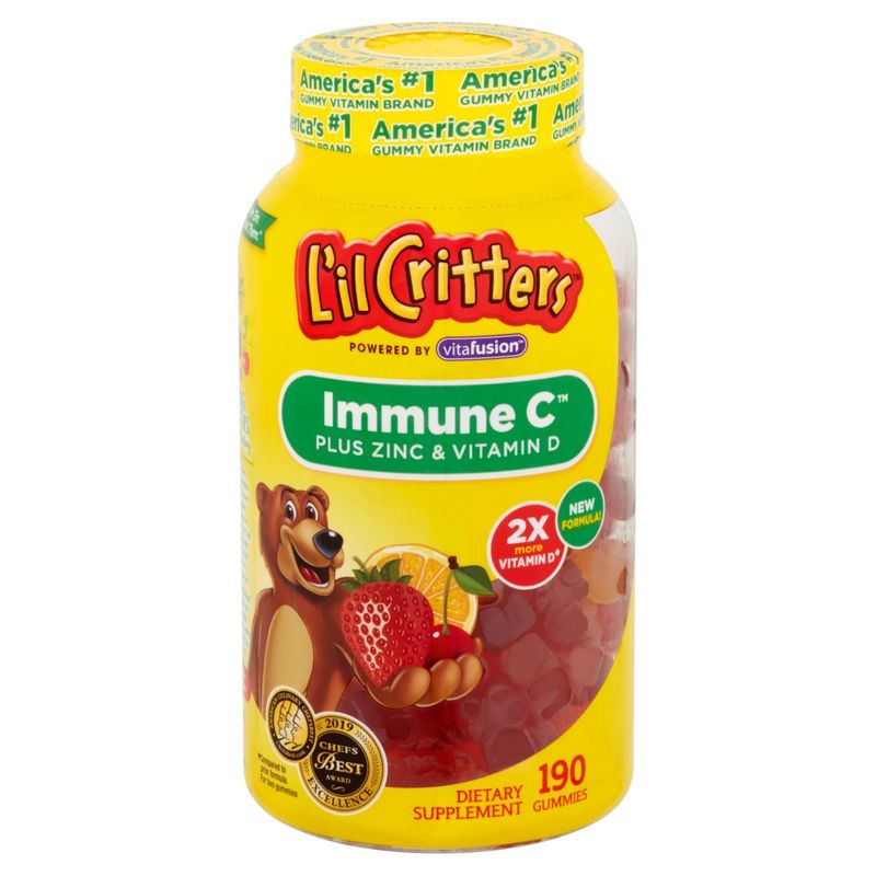 Vitafusion L'il Critters Immune C Plus Zinc &amp; Vitamin D Gummies, 190 count