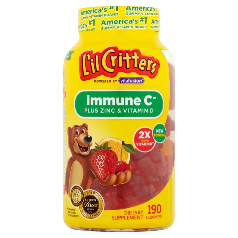 Vitafusion L'il Critters Immune C Plus Zinc &amp; Vitamin D Gummies, 190 count