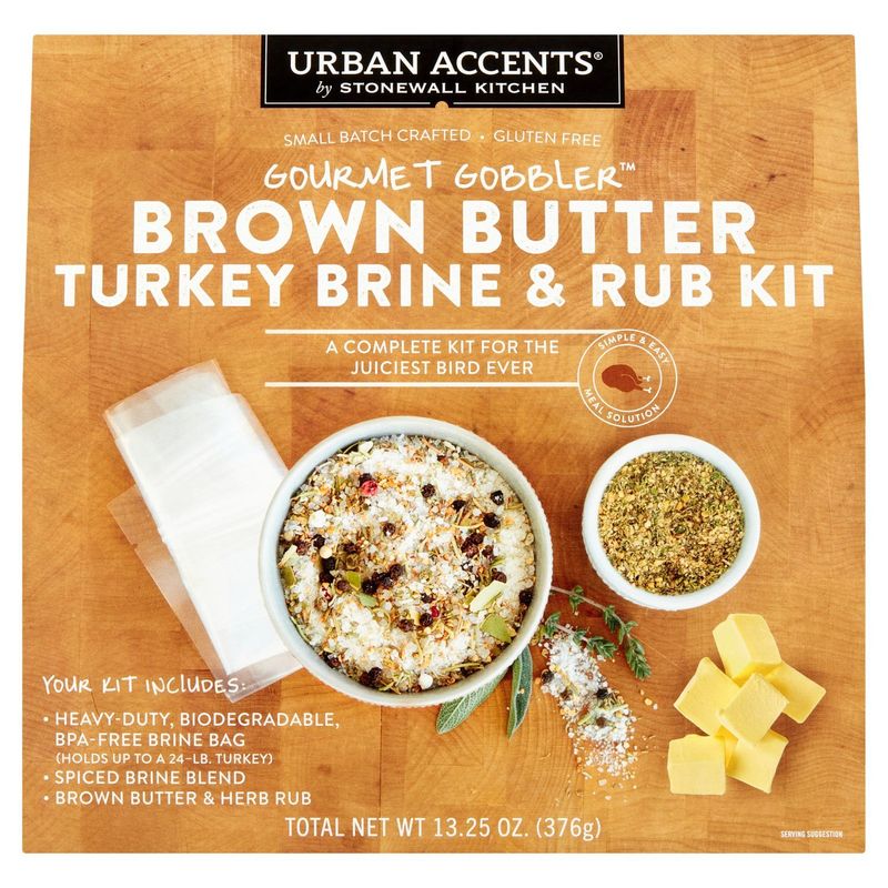 Stonewall Kitchen Urban Accents Gourmet Gobbler Brown Butter Turkey Brine &amp; Rub Kit, 13.25 oz