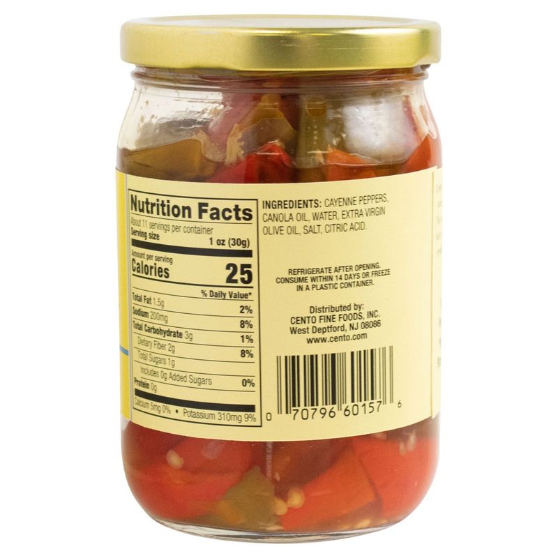 Cento Fried Long Hot Peppers with Extra Virgin Olive Oil, 12 oz