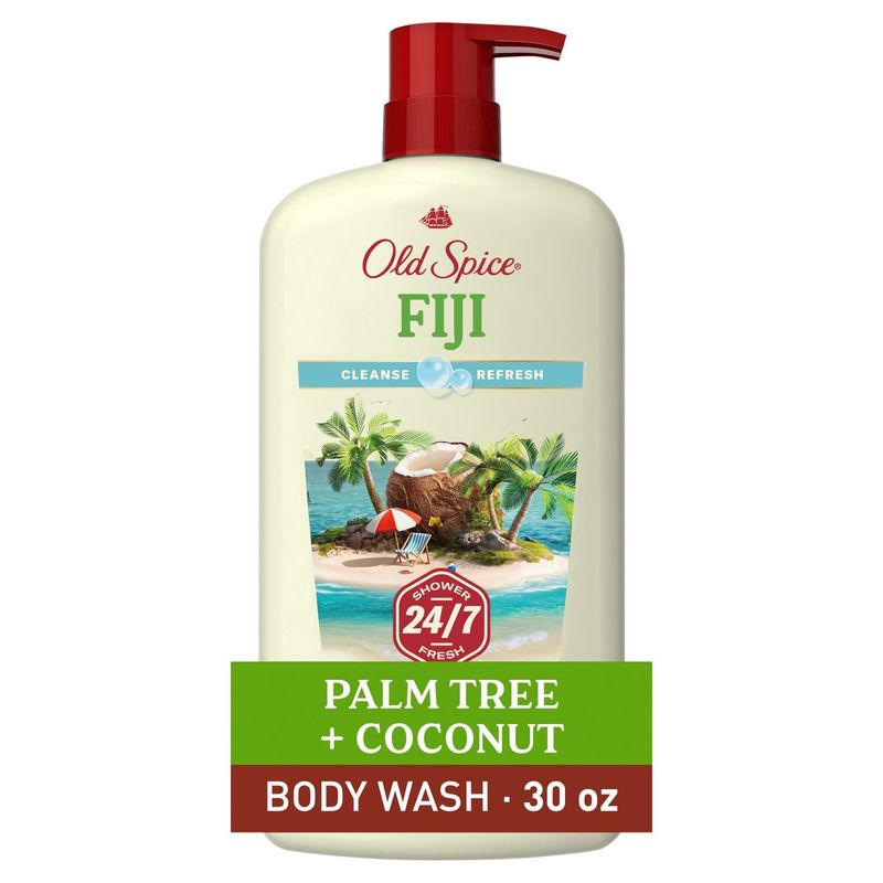 Old Spice Fiji Scent of Palm Tree + Coconut Body Wash, 30 fl oz