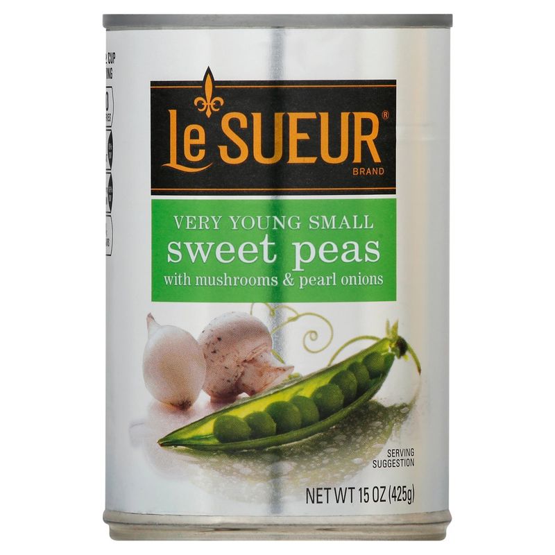 Le Sueur Very Young Small Sweet Peas with Mushrooms &amp; Pearl Onions, 15 oz