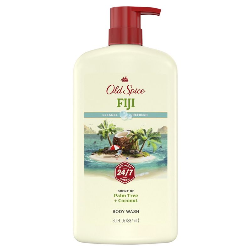 Old Spice Fiji Scent of Palm Tree + Coconut Body Wash, 30 fl oz