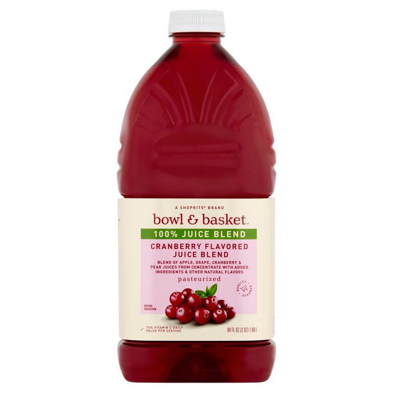 Bowl &amp; Basket Cranberry Flavored 100% Juice Blend, 64 fl oz