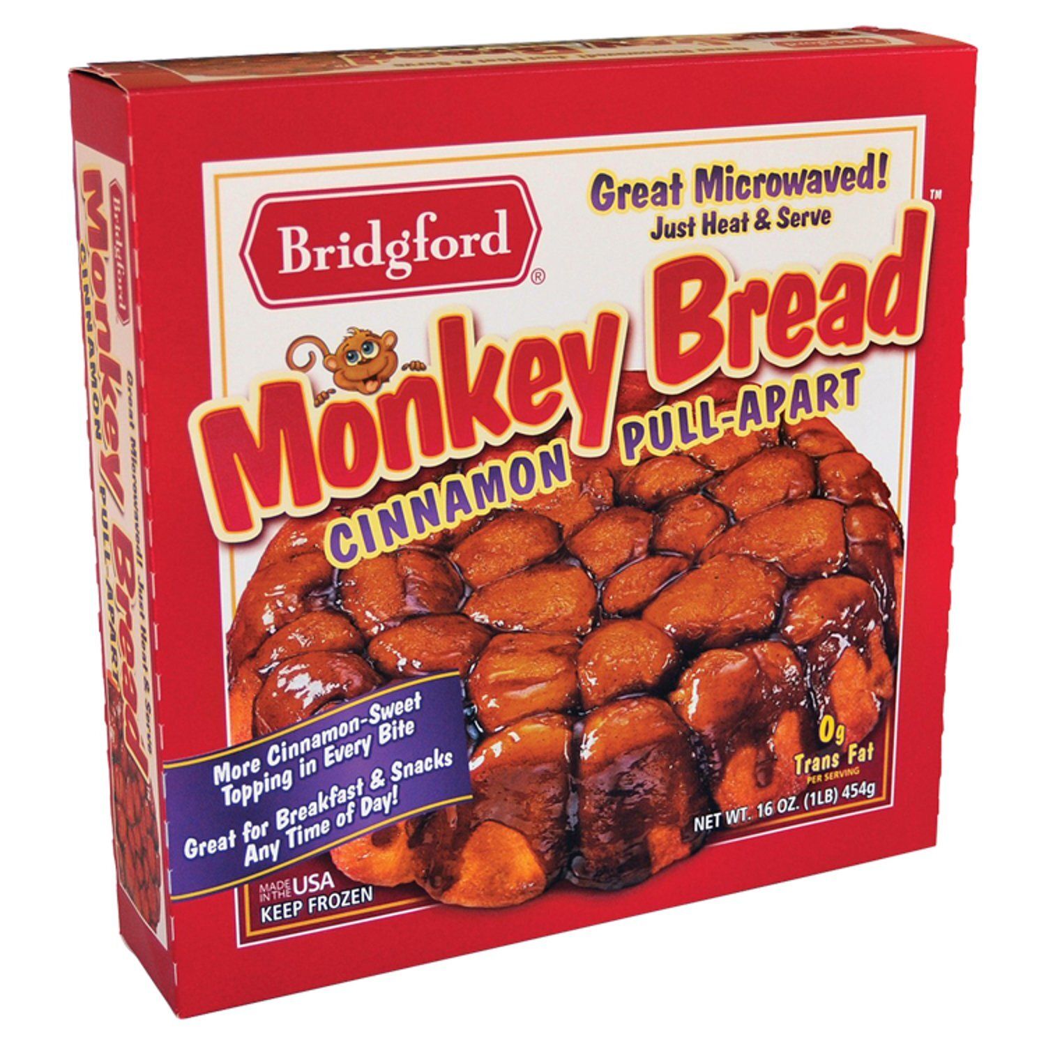 Bridgford Frozen Heat &amp; Serve Cinnamon Monkey Bread Pull-Apart, 16 oz