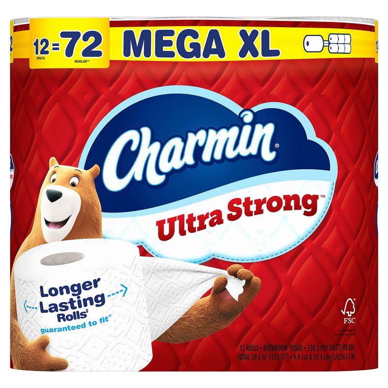 Charmin Ultra Strong Toilet Paper, 12 Mega XL Rolls