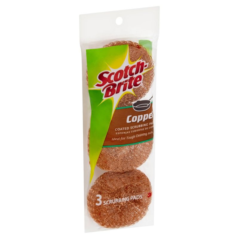 Scotch-Brite® Copper Coated Scouring Pad, 3/Pack
