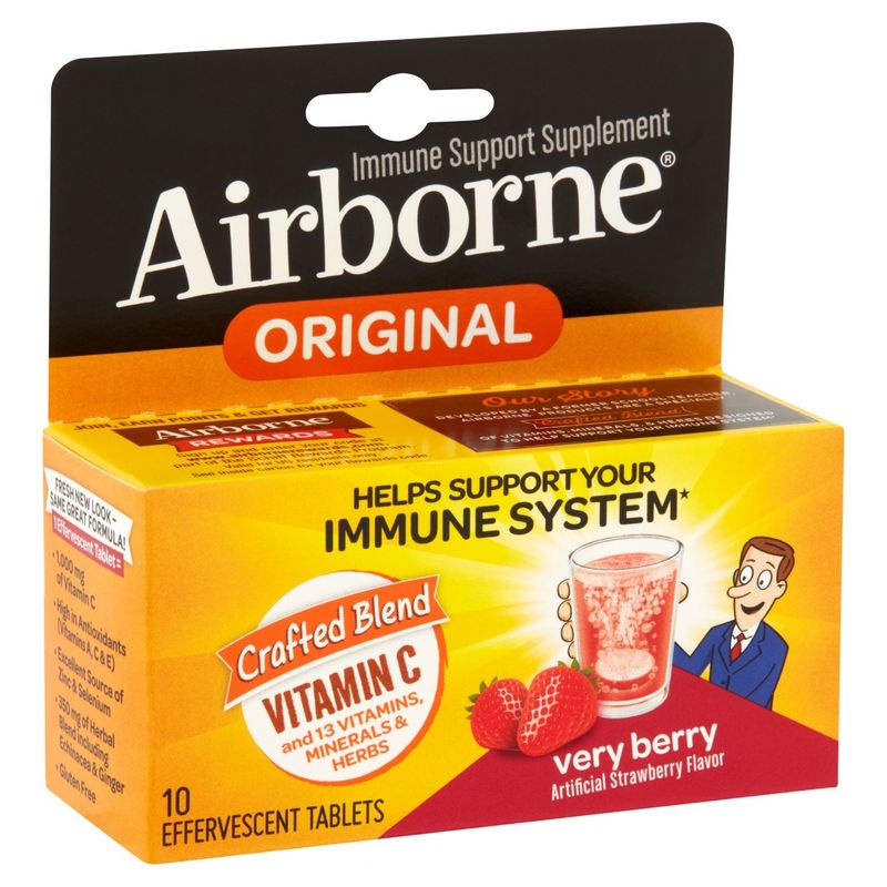 Airborne Original Very Berry Effervescent Tablets, 10 count