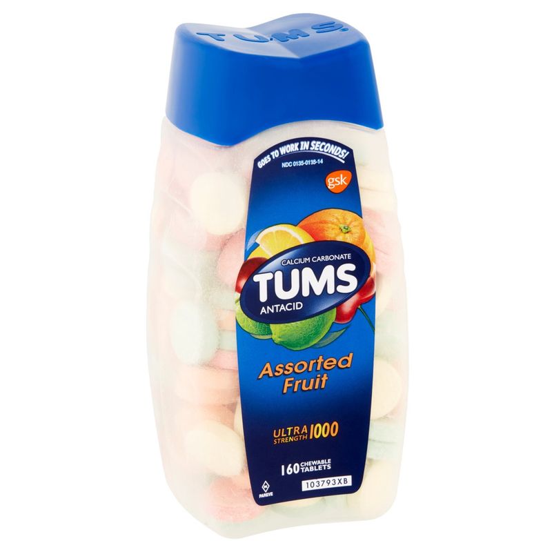 Tums Assorted Fruit Ultra Strength 1000 Chewable Tablets, 160 count